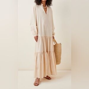 Bird & Knoll Carlotta Poplin Cotton Maxi Dress, Size M